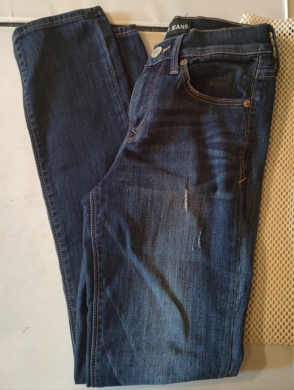 Express Jeans Women's Size 0R Super Skinny Mid Rise Gently Used Distressed